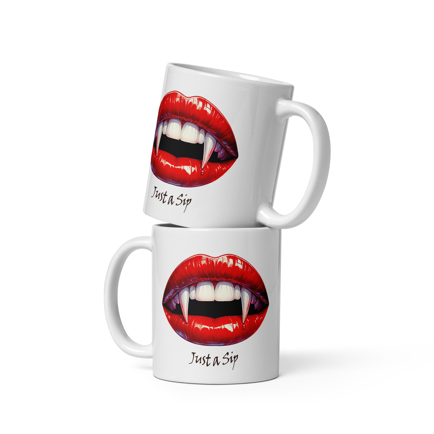 Vampire Lips White glossy mug