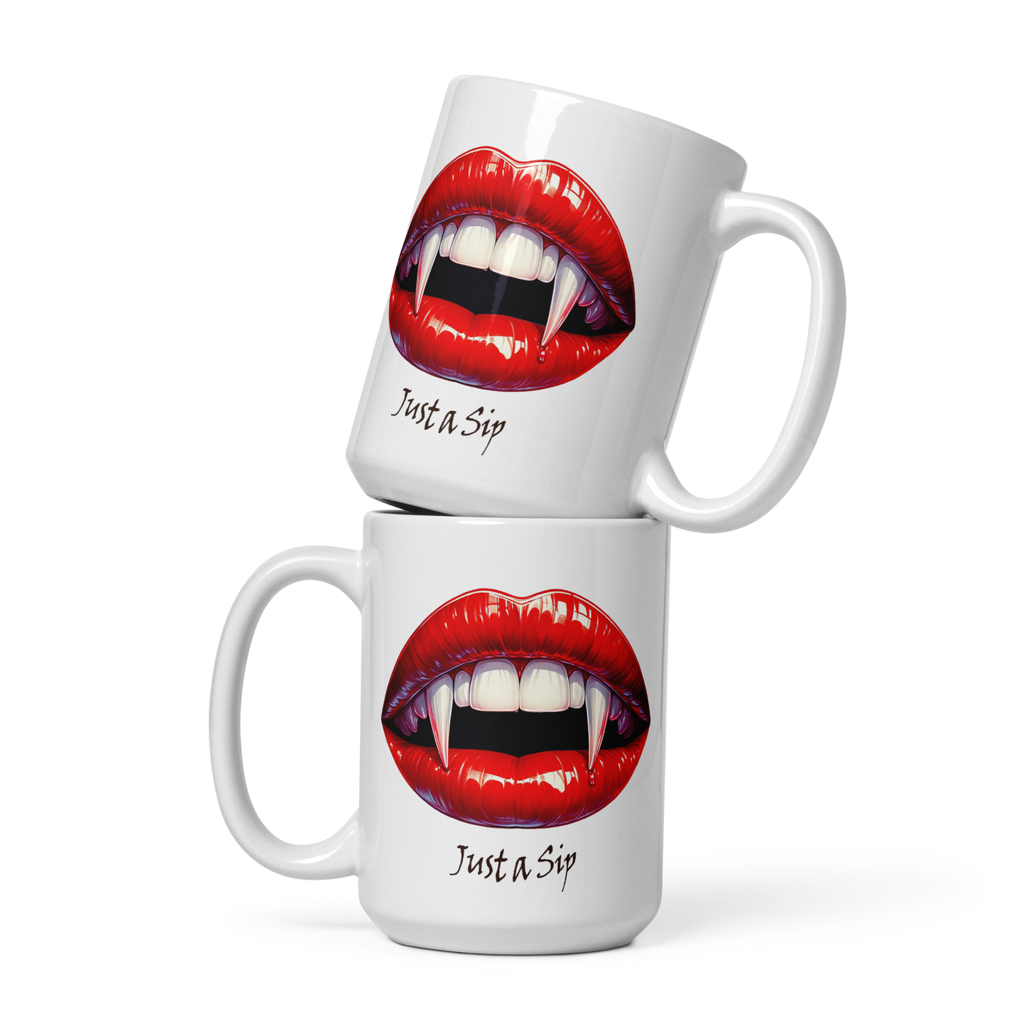 Vampire Lips White glossy mug