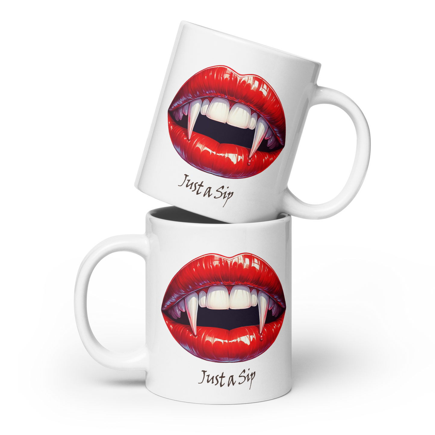 Vampire Lips White glossy mug