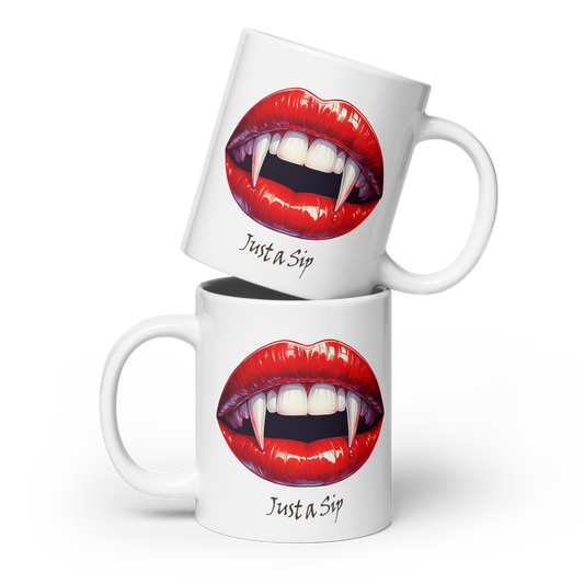 Vampire Lips White glossy mug